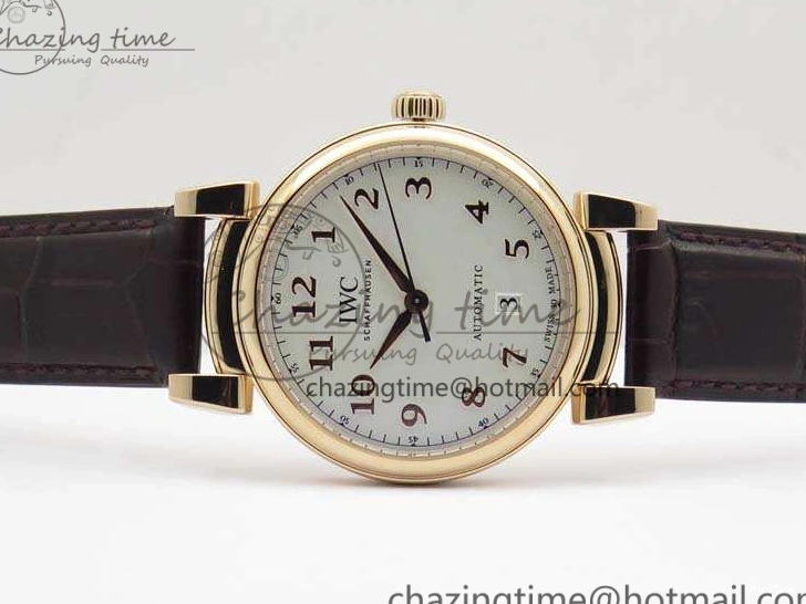 MIROTIME 0722 Neat Da Vinci IW356601 RG MKF 1:1 Best Edition White Dial On Brown Leather Strap A 7230
